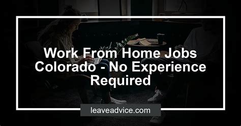 Leverage your professional network, and get hired. . Work from home jobs colorado